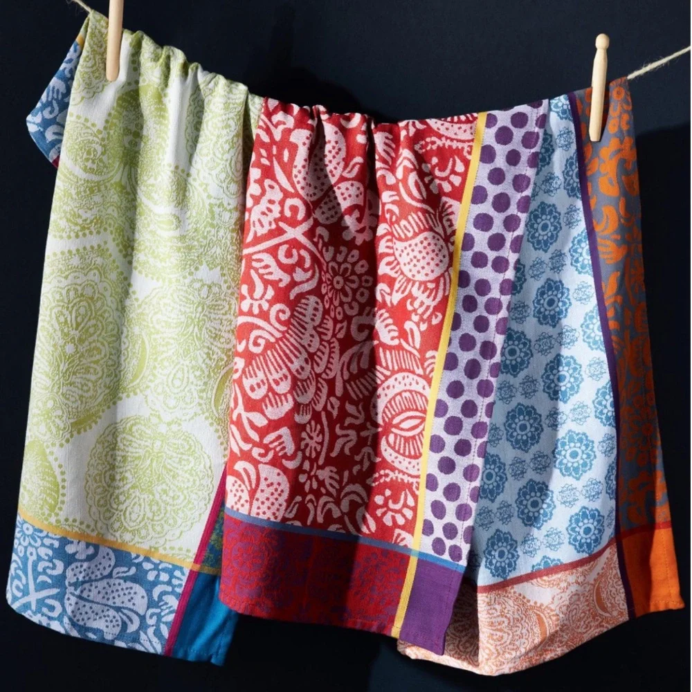 NWOT Anthropologie Nifty Jacquard Dish Towels, Set of 3 Z112
